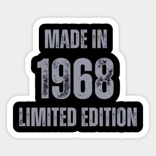 Vintage Made in 1968, Limited Edition  , Gift for Mom Dad Birthday Sticker